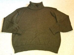Womens Sweater-ALPACA WAREHOUSE-PERU-green 100% alpaca turtleneck pullover-XL
